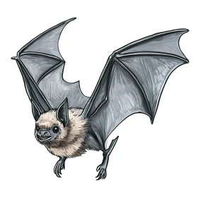 Detailed Bat Illustration