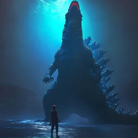 Giant Creature in Blue Waters