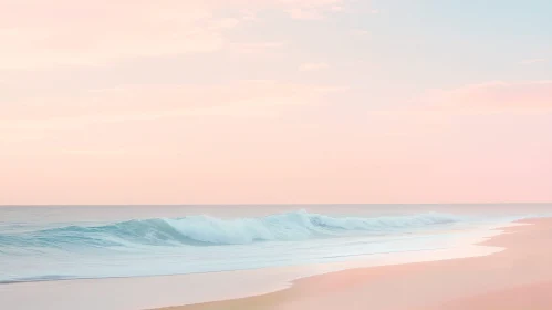 Peaceful Beach Scene with Soft Pastel Colors