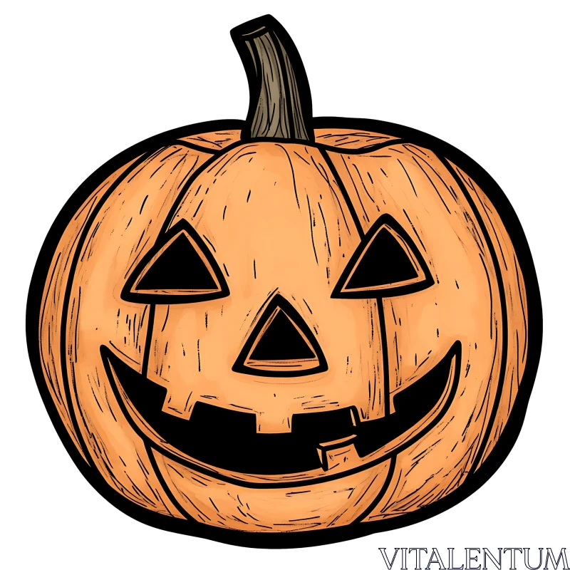 AI ART Halloween Pumpkin Jack-o'-lantern Illustration