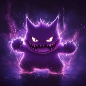 Fierce Electric Monster with Purple Glow