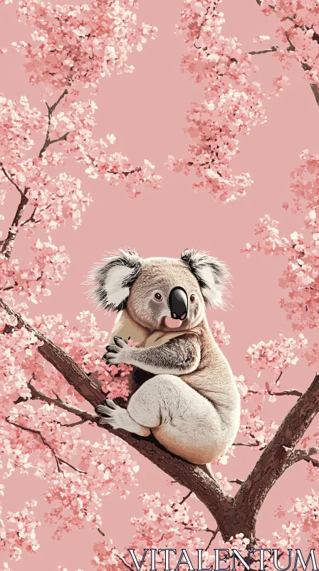 Koala in Bloom AI Image