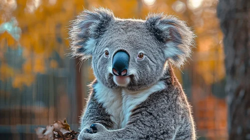 Adorable Koala Portrait AI Image