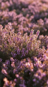 Field of Blooming Heather Flowers