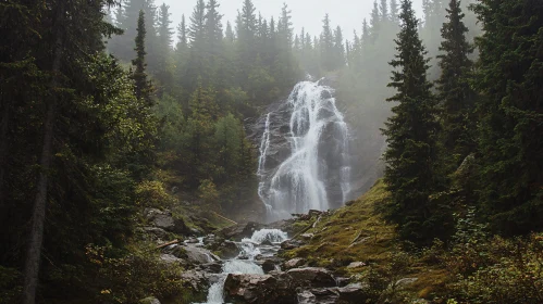 Serene Woodland Cascade