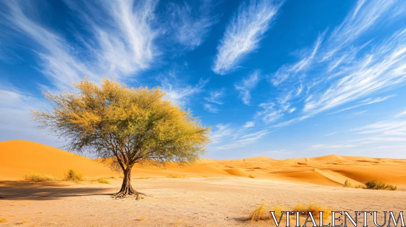 AI ART Desert Oasis Under a Blue Sky