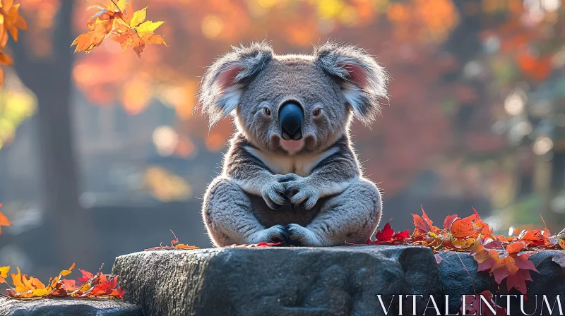 Serene Koala in Autumn AI Image