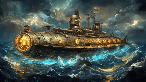 Stormy Steampunk Submarine Adventure