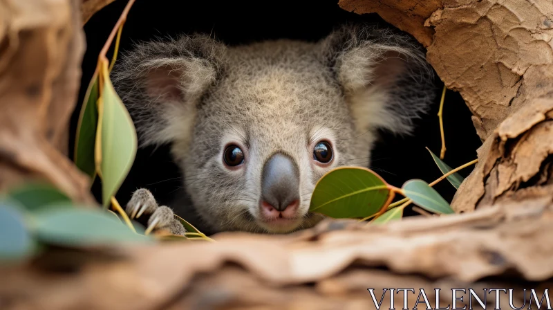 Australian Koala: A Peek into Playful Innocence AI Image