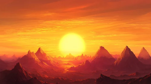 Sunset Over Majestic Mountains