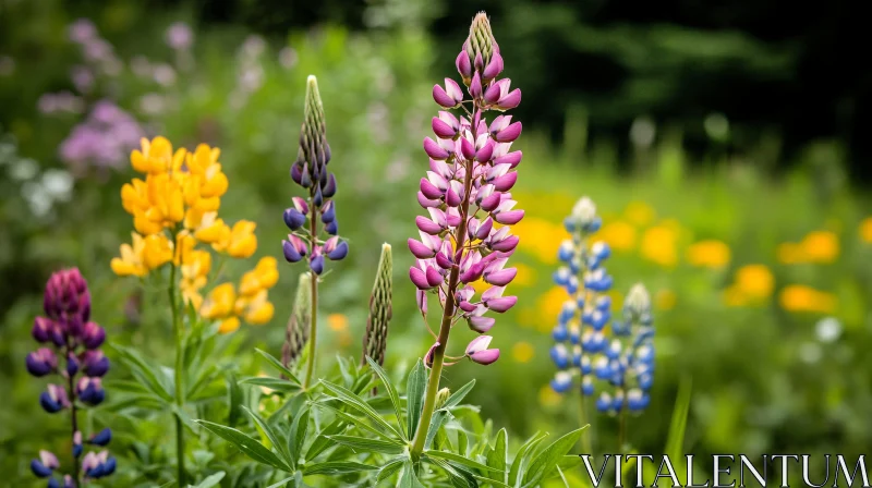 AI ART Vibrant Array of Spring Lupines