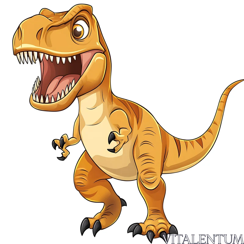 Playful T-Rex Cartoon Image AI Image