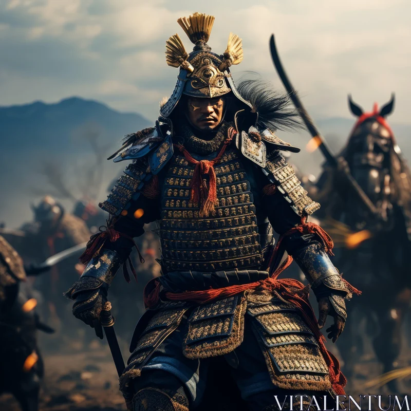 Samurai Warriors in Epic Battle Scene AI Image