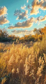 Serene Autumn Sunset Over Field