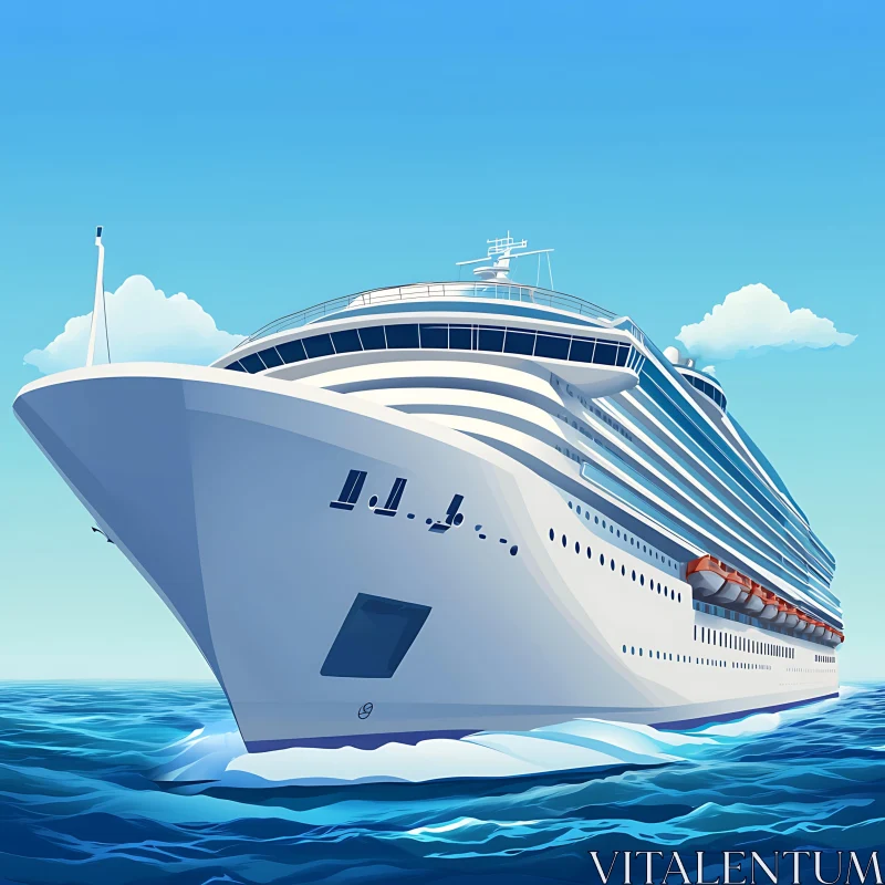 Modern Cruise Ship on Tranquil Waters AI Image