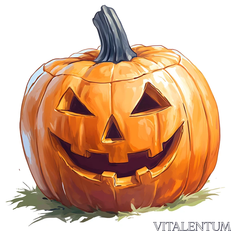 AI ART Brightly Colored Jack-o'-Lantern for Festive Decor