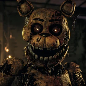 Eerie Rusty Animatronic Bear