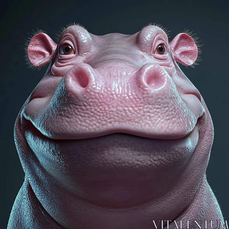 AI ART Detailed Hippopotamus Portrait