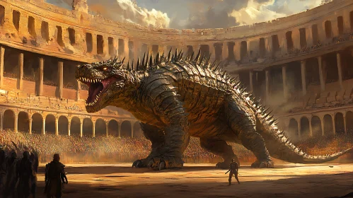 Epic Dragon Battle in Ancient Arena