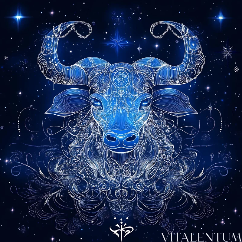 AI ART Cosmic Bull Artwork