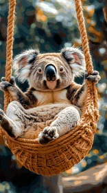 Koala Enjoying a Sunny Swing