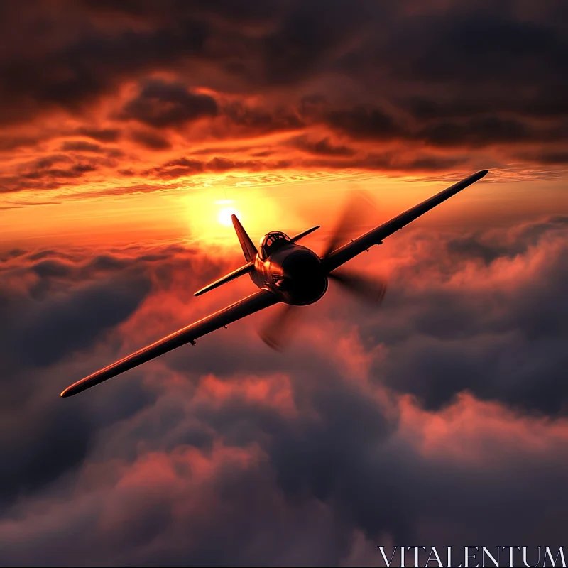 Sunset Flight AI Image