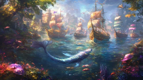 Magical Maritime World with Mermaid