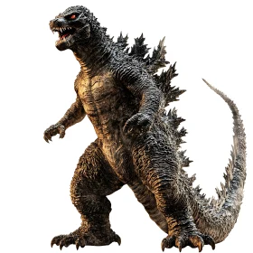 Imposing Kaiju with Spiky Back and Fiery Gaze