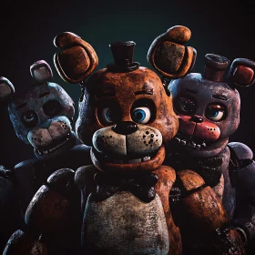 Three Creepy Animatronics with Expressive Eyes