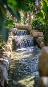 Tranquil Garden Waterfall