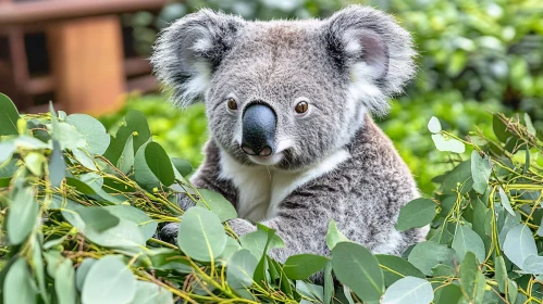 Koala Among Leaves