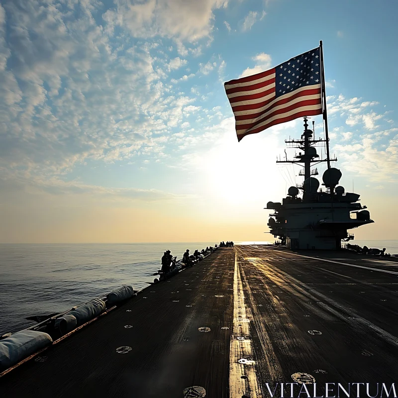 Majestic Aircraft Carrier at Sea AI Image