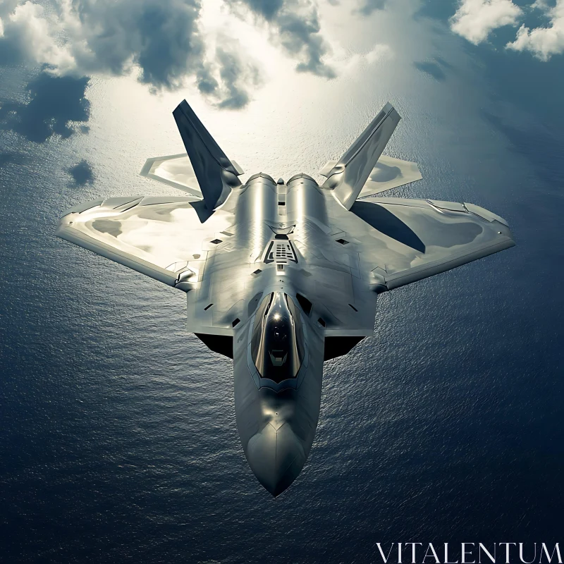 Aerial Perspective of Modern Fighter Jet AI Image