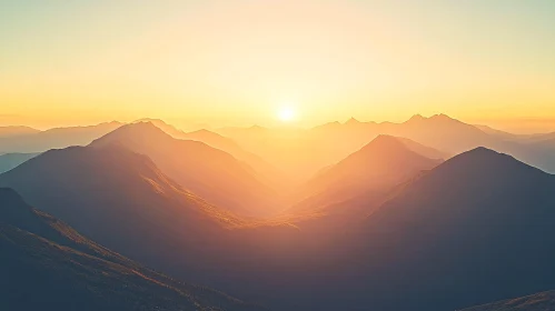 Golden Mountain Silhouettes at Sunset