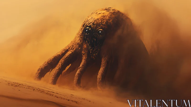 AI ART Sandstorm Monster with Tentacles