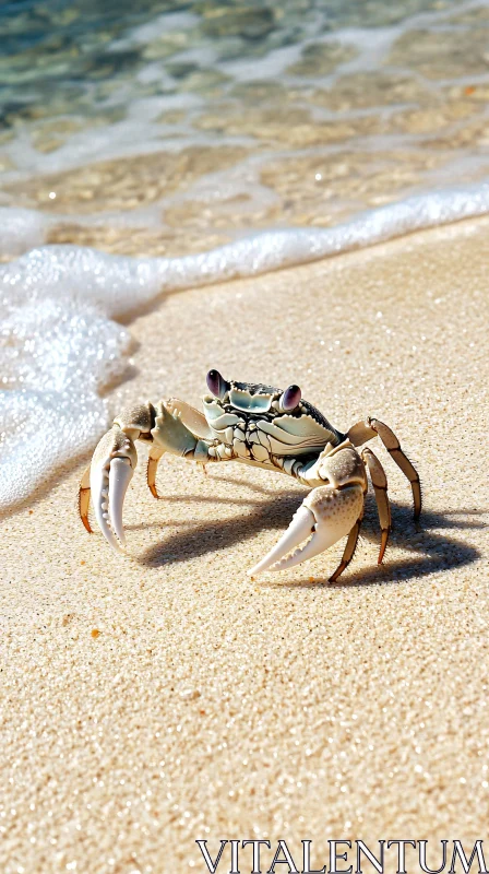 AI ART Beach Crab in Natural Habitat