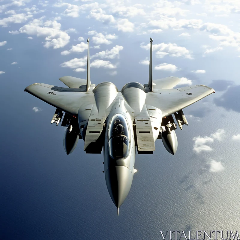 Aerial View of Fighter Jet AI Image