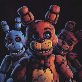 Eerie Nighttime Animatronic Bears