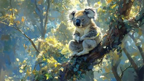 Tranquil Koala Among Trees