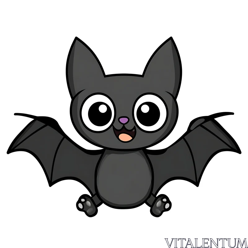 AI ART Charming Cartoon Bat Image