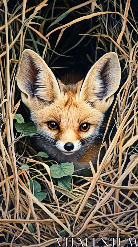 Inquisitive Fox in Natural Habitat AI Image