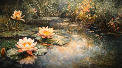 Tranquil Water Lilies on a Pond