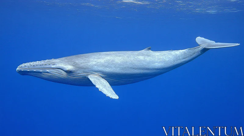 Serenity of a Whale in the Ocean Depths AI Image