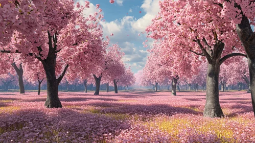 Springtime Cherry Blossom Grove