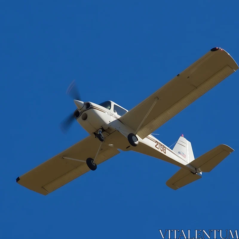 Aircraft in Flight Over a Blue Sky AI Image