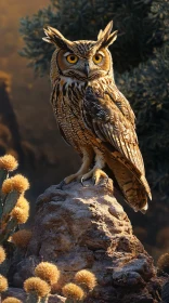 Serene Owl in Natural Habitat