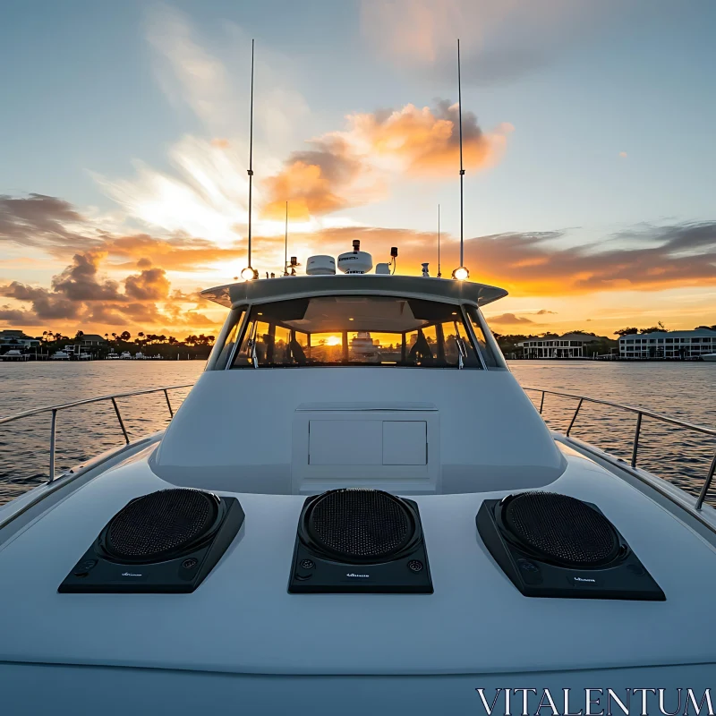 AI ART Serene Sunset Boating