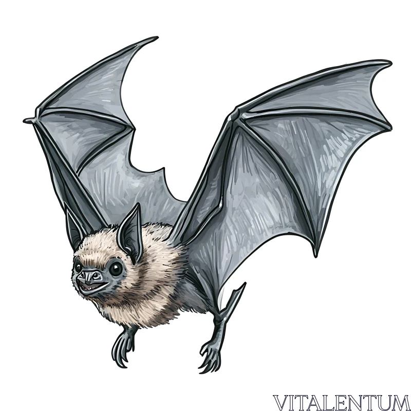 AI ART Detailed Bat Illustration