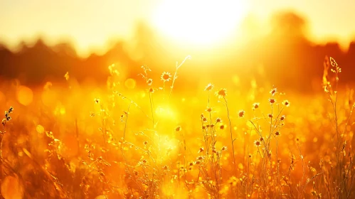 Serene Meadow at Golden Hour