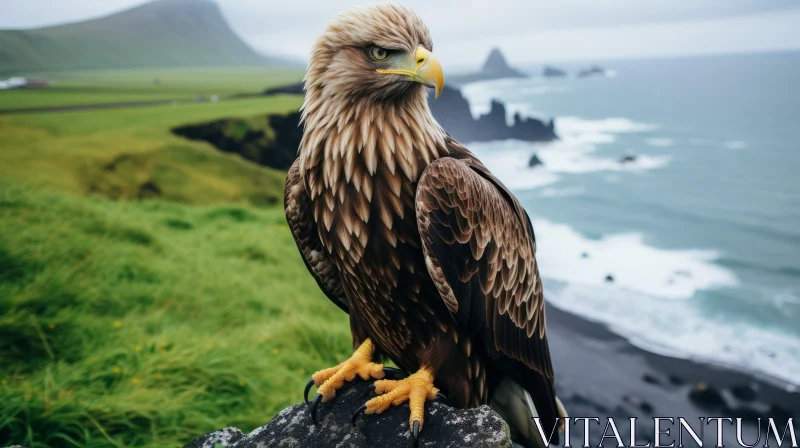 Eagle Perched on a Rock: A Marvel of Ethical Art AI Image